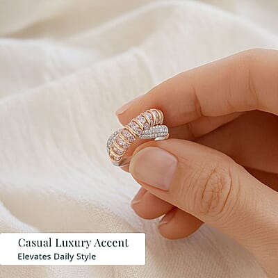 14K White and Rose Gold Luxuriant Lab Grown Pink Diamond (IR) and Lab Grown Diamond (VS) Ring (Size 10.0) 1.33 ctw