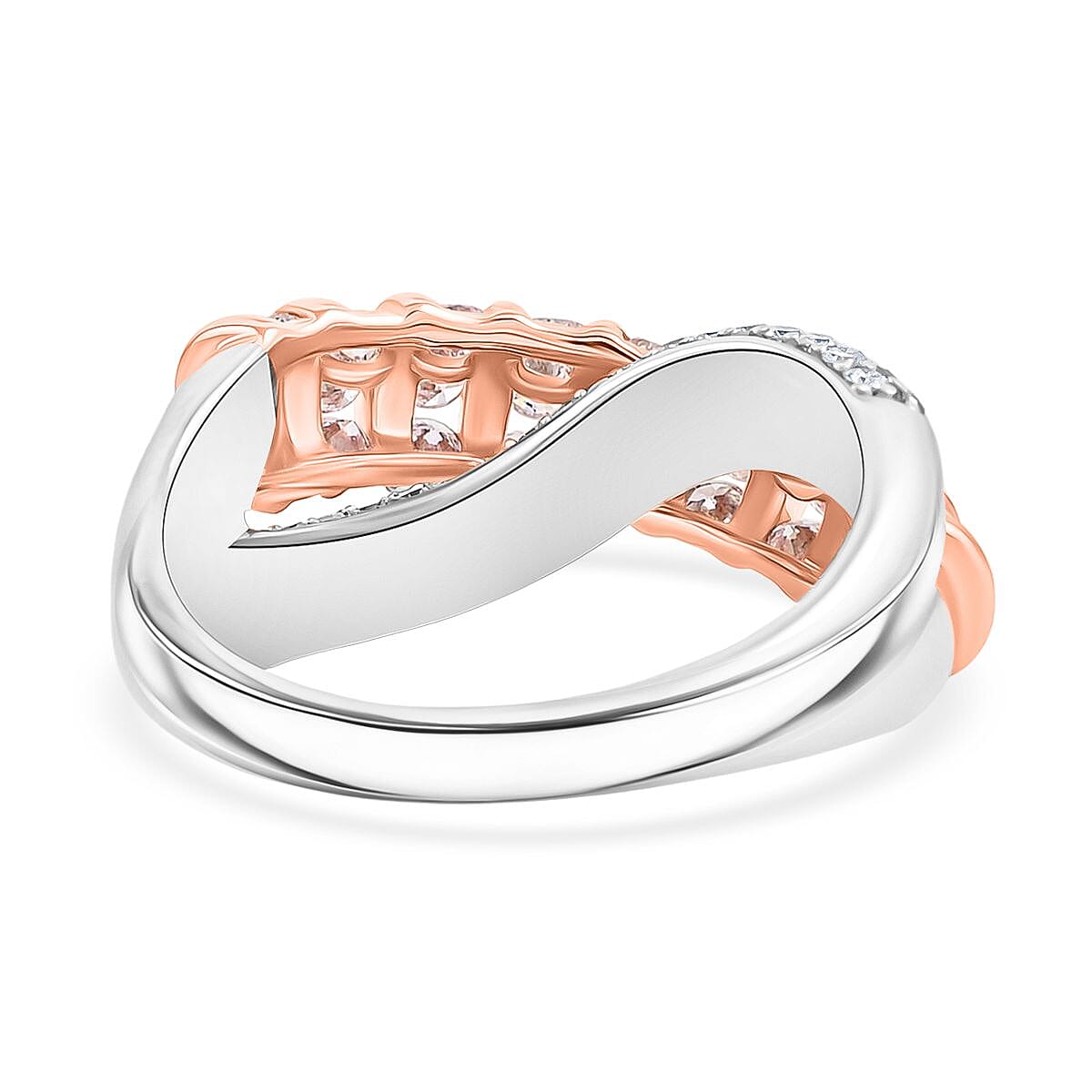 14K White and Rose Gold Luxuriant Lab Grown Pink Diamond (IR) and Lab Grown Diamond (VS) Ring (Size 8.0) 1.33 ctw image number 4
