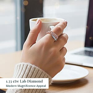 14K White and Rose Gold Luxuriant Lab Grown Pink Diamond (IR) and Lab Grown Diamond (VS) Ring (Size 9.0) 1.33 ctw