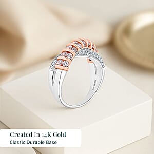 14K White and Rose Gold Luxuriant Lab Grown Pink Diamond (IR) and Lab Grown Diamond (VS) Ring (Size 9.5) 1.33 ctw