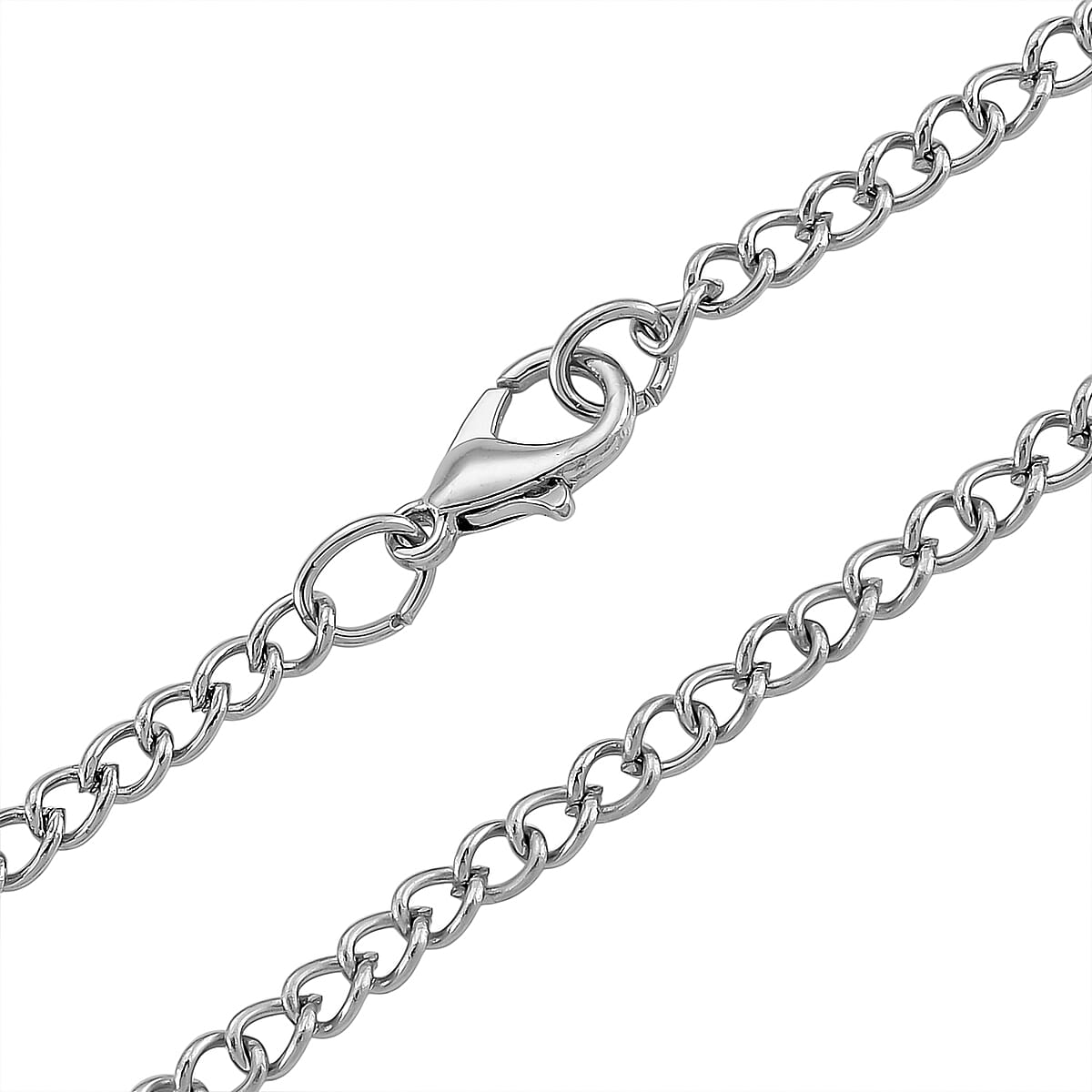 Strada Japanese Movement Roman Numeral Pocket Watch with Chain (36 Inches) in Silvertone image number 6