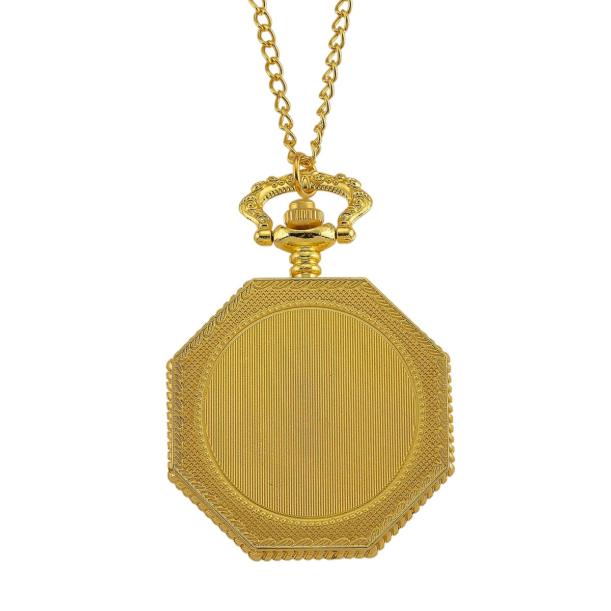 Strada Japanese Movement Roman Numeral Pocket Watch with Chain (36 Inches) in Goldtone image number 4