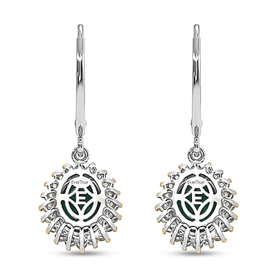 EverTrue Verde Onyx and Hebei Peridot 5.50 ctw Earrings in 18K YG Plated and Platinum Bond