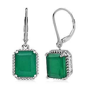 EverTrue Green Onyx 6.30 ctw Earrings in Platinum Bond