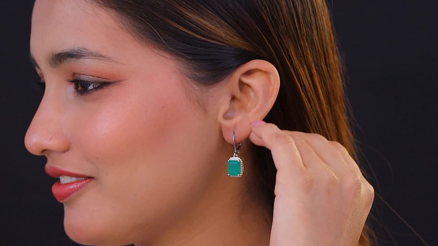 EverTrue Verde Onyx Earrings in Platinum Bond 6.30 ctw