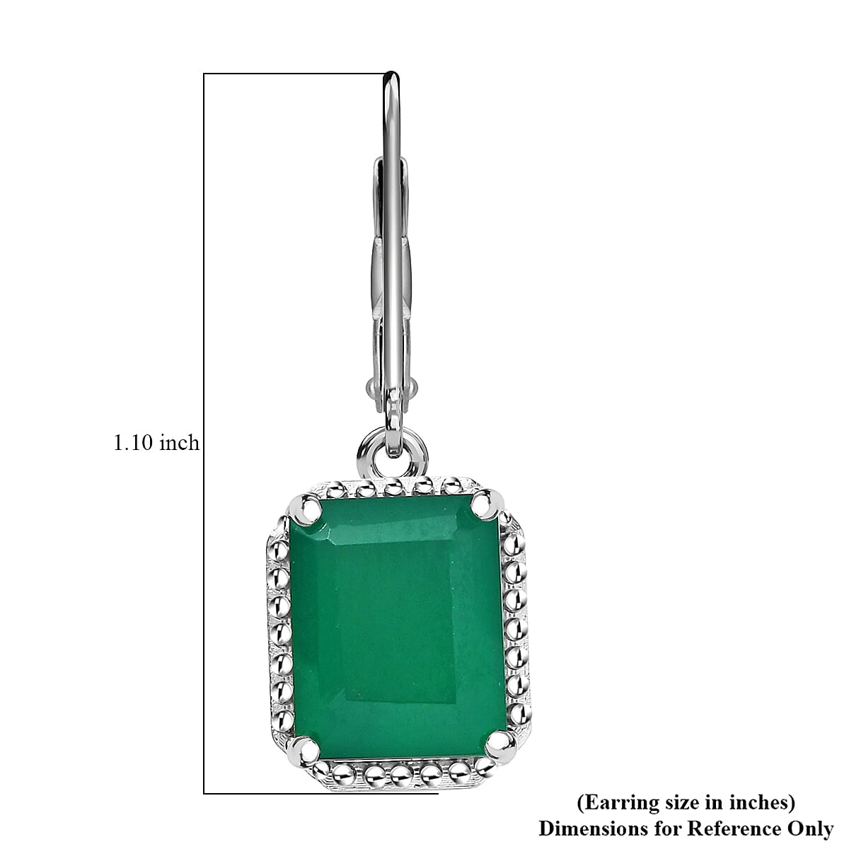 EverTrue Green Onyx 6.30 ctw Earrings in Platinum Bond image number 5