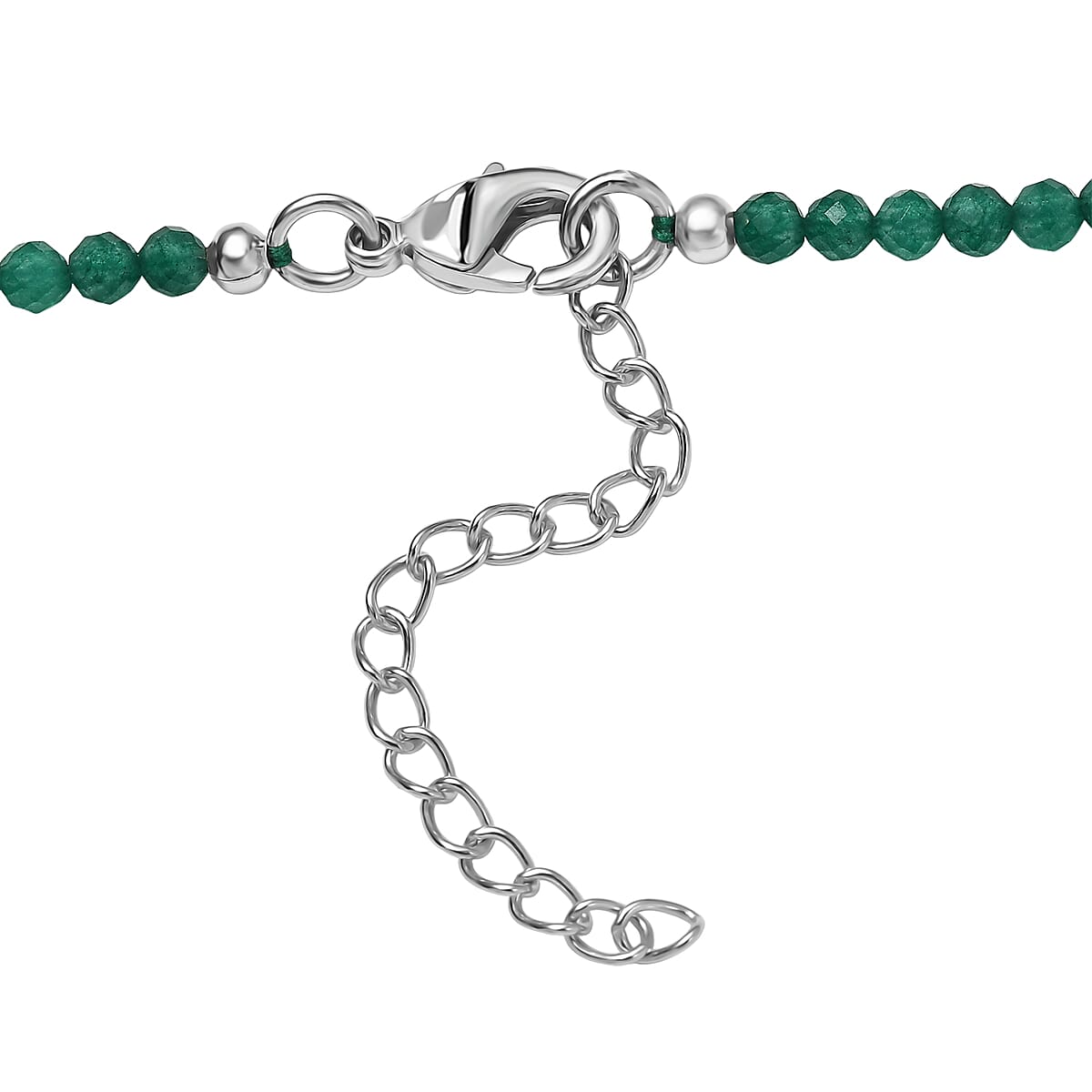 EverTrue Verde Onyx and White Zircon 31.65 ctw Necklace in Platinum Bond 18-20 Inches image number 4