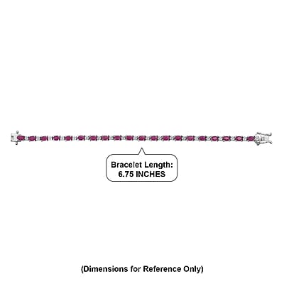 D'Joy Montepuez Ruby and Moissanite 6.85 ctw Royal Line Bracelet in Rhodium Over Sterling Silver (6.50 In)