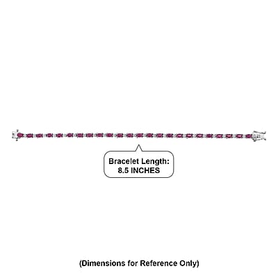 D'Joy Montepuez Ruby and Moissanite 6.85 ctw Royal Line Bracelet in Rhodium Over Sterling Silver (6.50 In)