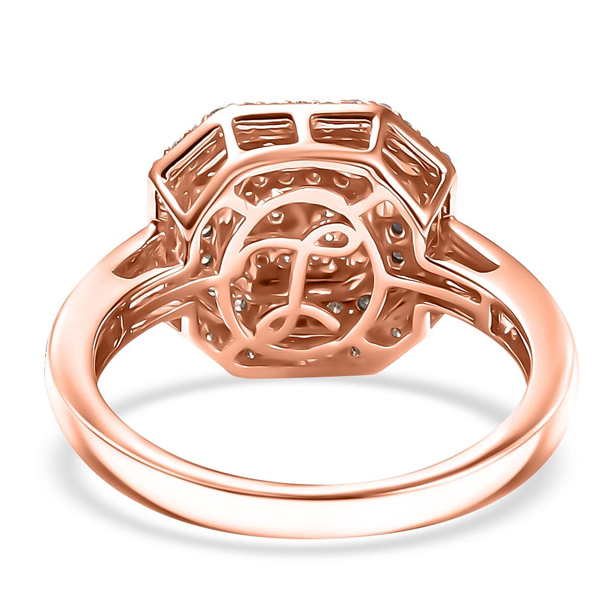Luxoro Natural Pink and White Diamond I2 0.50 ctw Ring in 10K Rose Gold (Size 10.0) image number 4