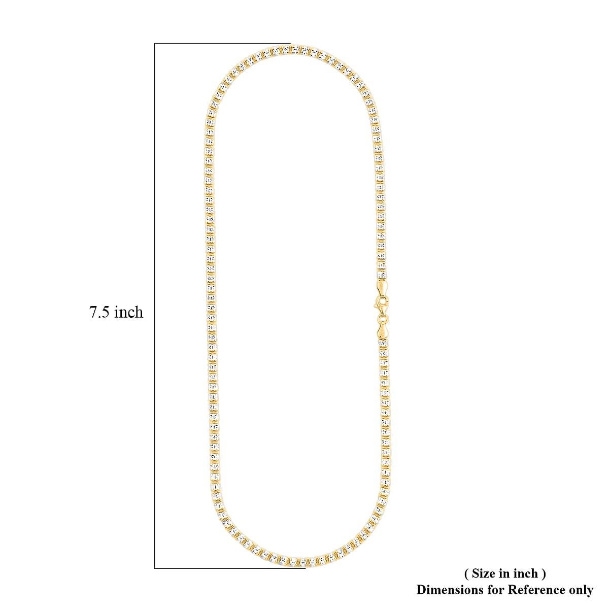 Made In Italy Diamond Cut ICE Round Necklace in 14K YG and Rhodium Over Sterling Silver 12.71 Grams 18 Inches image number 6