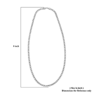 Italian Diamond Cut ICE Round 2-Row Necklace in Rhodium Over Sterling Silver 13.26 Grams 18 Inches