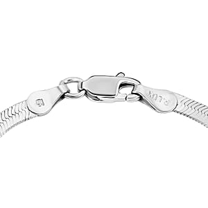 Doorbuster Italian Herringbone Necklace in Rhodium Over Sterling Silver 5.80 Grams 18 Inches