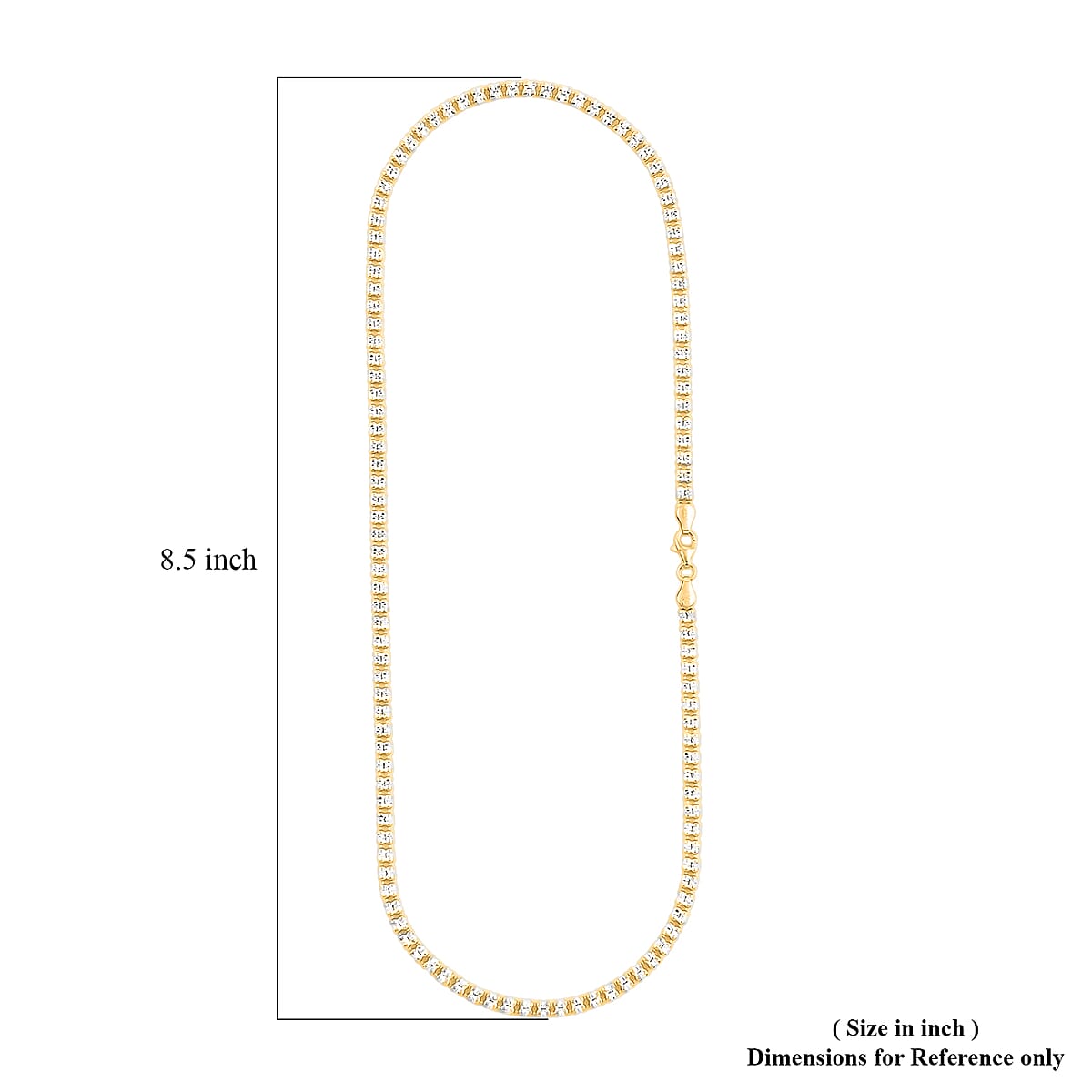 Made In Italy Diamond Cut ICE Round Chain 2-Row Necklace in 14K YG and Rhodium Over Sterling Silver 14.14 Grams 20 Inches image number 6