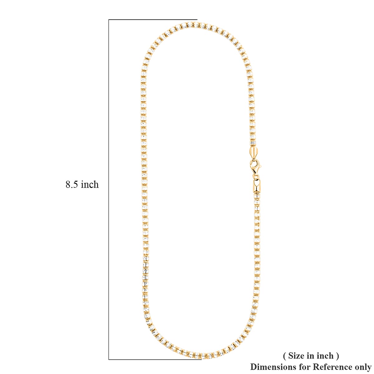 Made In Italy Diamond Cut ICE Round Chain 3-Row Necklace in 14K YG and Rhodium Over Sterling Silver 20.72 Grams 20 Inches image number 6