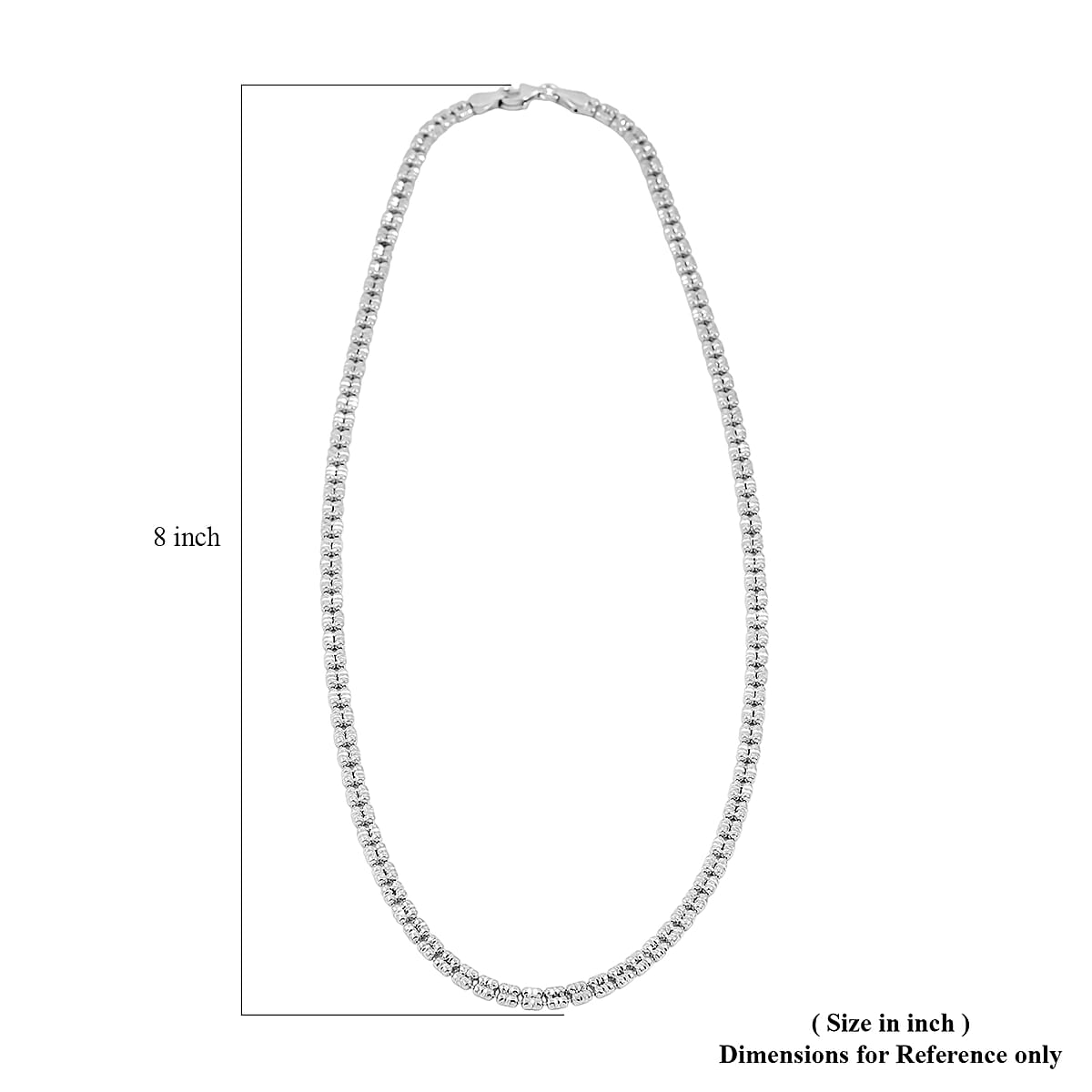 Made In Italy Diamond Cut ICE Round 2 Row Chain Necklace in Rhodium Over Sterling Silver 14.7 Grams 20 Inches image number 5