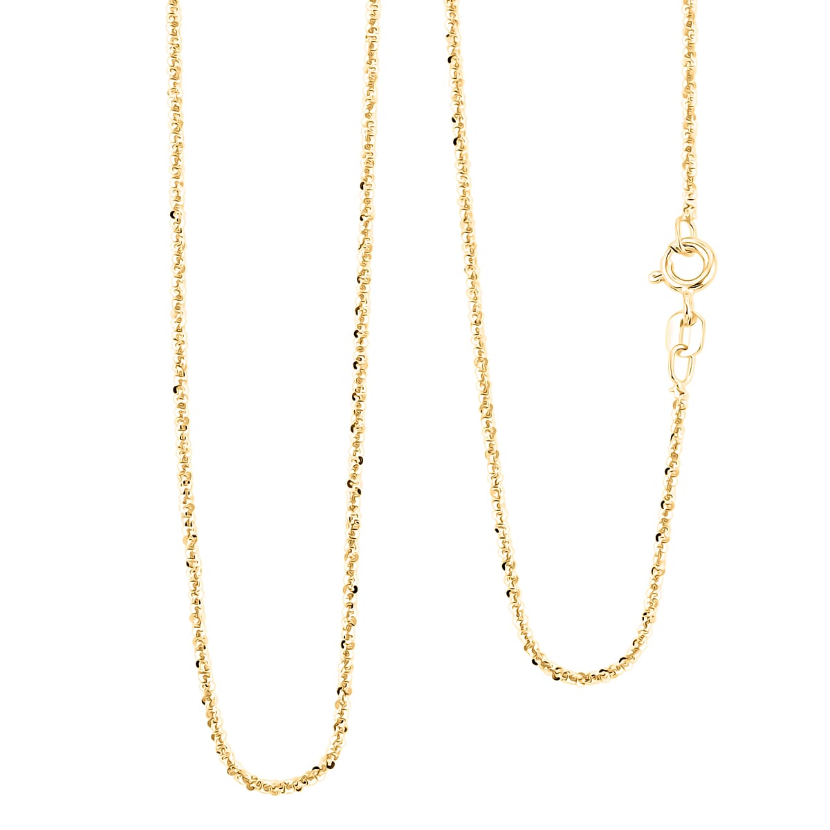 Made In Italy 1.4mm Rock Chain Necklace in 14K YG Over Sterling Silver 2.24 Grams 20 Inches image number 0