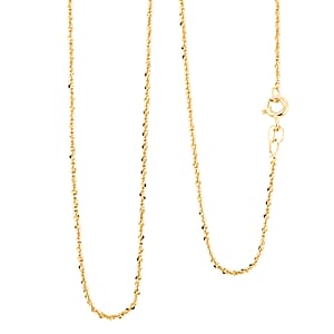 Made In Italy 1.4mm Rock Chain Necklace in 14K YG Over Sterling Silver 2.24 Grams 20 Inches