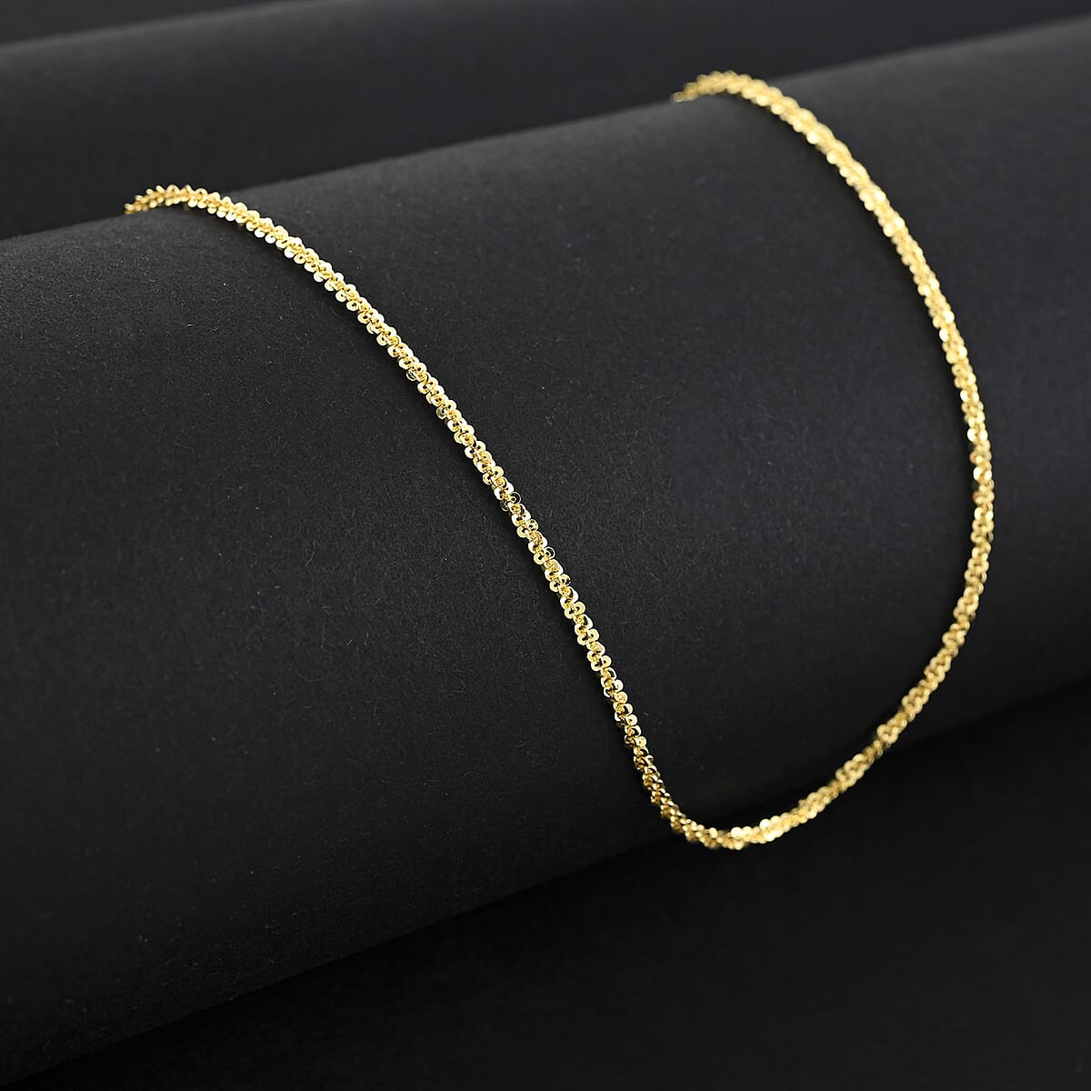 Made In Italy 1.4mm Rock Chain Necklace in 14K YG Over Sterling Silver 2.24 Grams 20 Inches image number 1