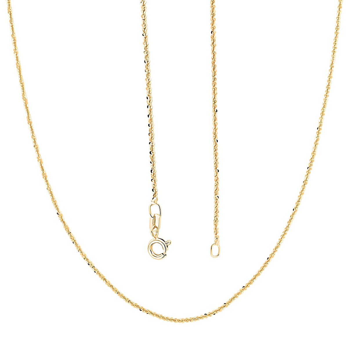 Made In Italy 1.4mm Rock Chain Necklace in 14K YG Over Sterling Silver 2.24 Grams 20 Inches image number 3