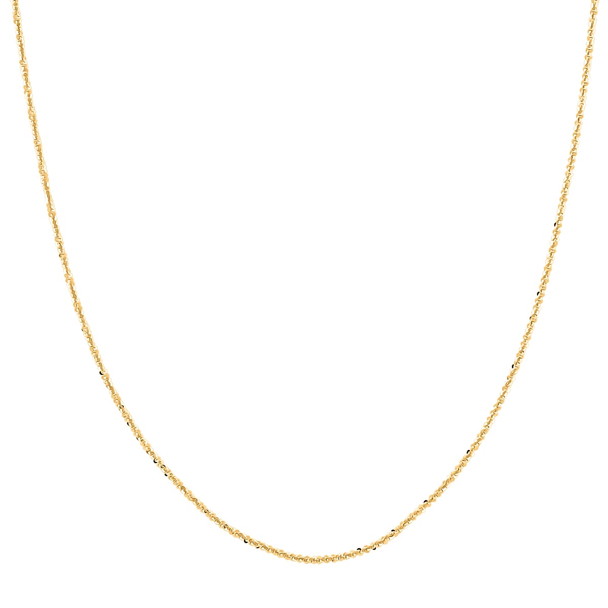 Made In Italy 1.4mm Rock Chain Necklace in 14K YG Over Sterling Silver 2.24 Grams 20 Inches image number 4