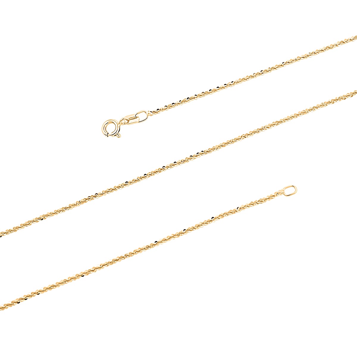 Made In Italy 1.4mm Rock Chain Necklace in 14K YG Over Sterling Silver 2.24 Grams 20 Inches image number 5
