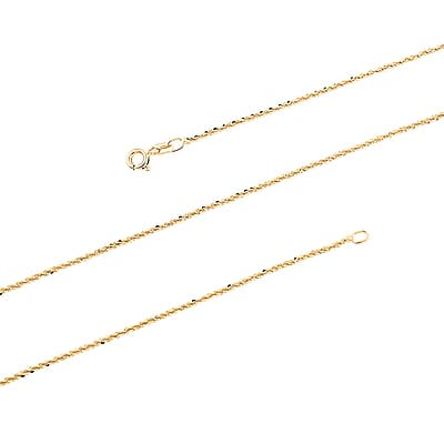 Italian 1.4mm Rock Chain Necklace in 14K YG Over Sterling Silver 2.24 Grams 20 Inches