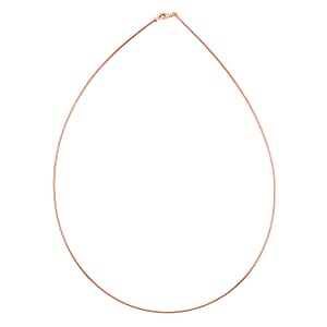 Made In Italy 1.25mm Spring Omega Chain Necklace in 14K Rose Gold Over Sterling Silver 6.60 Grams 20 Inches