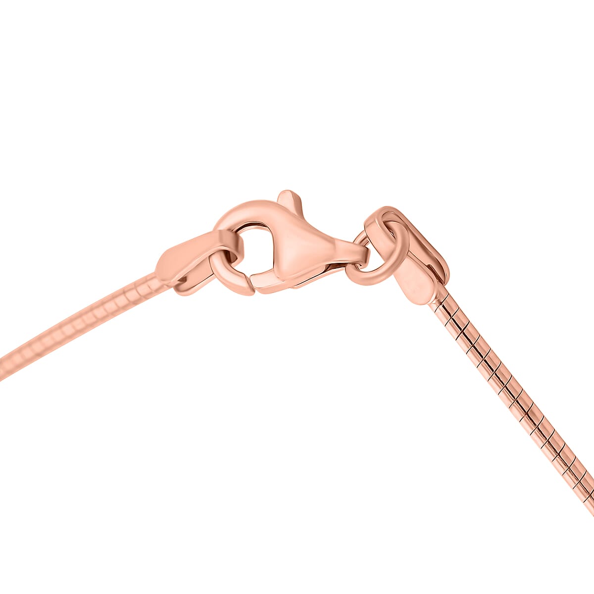 Made In Italy 1.25mm Spring Omega Chain Necklace in 14K Rose Gold Over Sterling Silver 6.60 Grams 20 Inches image number 1