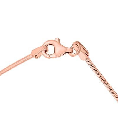 Italian 1.25mm Spring Omega Chain Necklace in 14K Rose Gold Over Sterling Silver 6.60 Grams 20 Inches