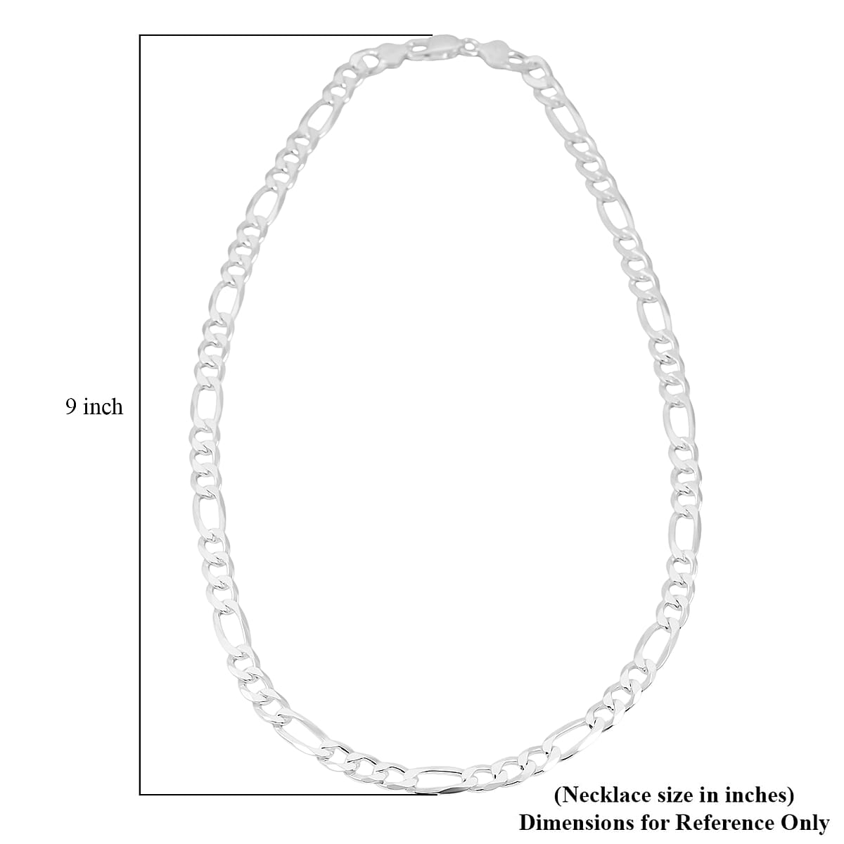 Made In Italy 8.9mm Chain Figaro Link Light Necklace in Sterling Silver 35 Grams 22 Inches image number 4