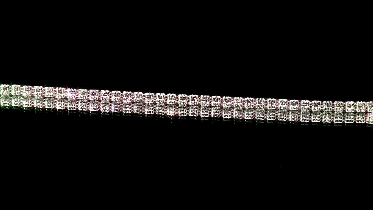 Italian Diamond Cut ICE Round Chain 3 Row Bracelet in Rhodium Over Sterling Silver (7.25 In) 7.69 Grams