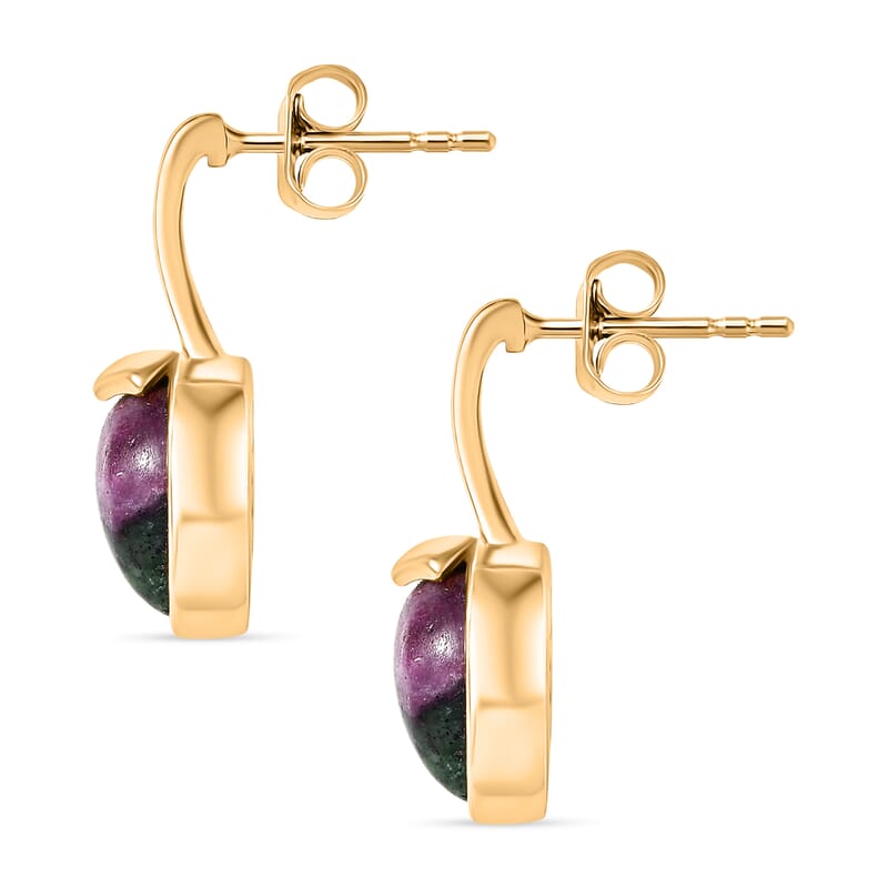 EverTrue Ruby Zoisite 5.10 ctw Earrings in 18K YG Plated