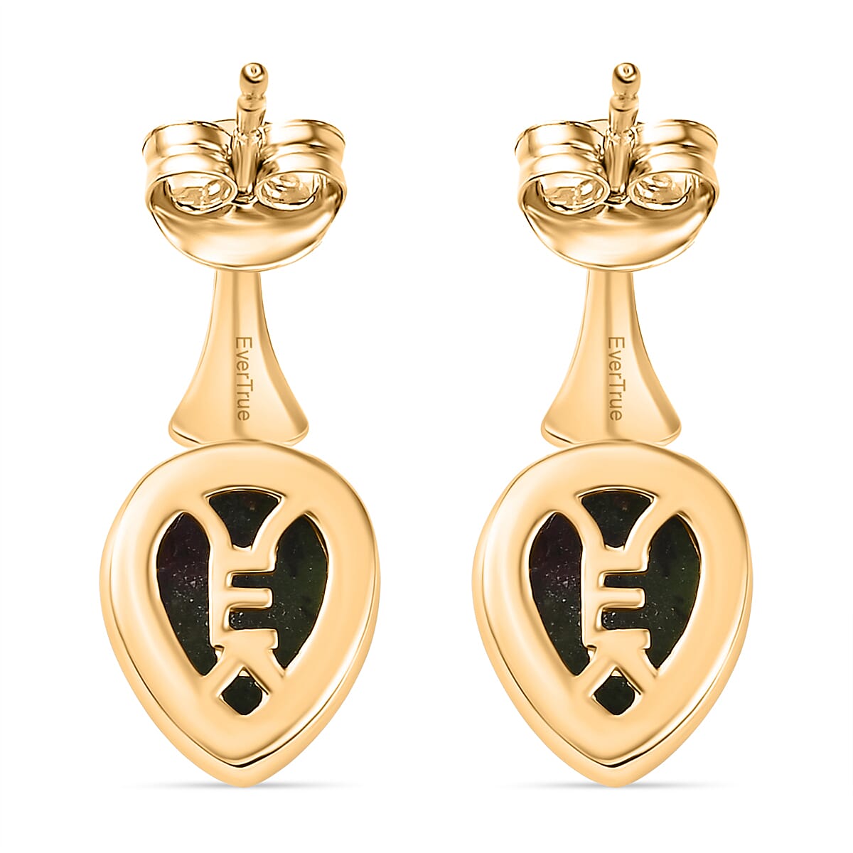 EverTrue Ruby Zoisite 5.10 ctw Earrings in 18K YG Plated