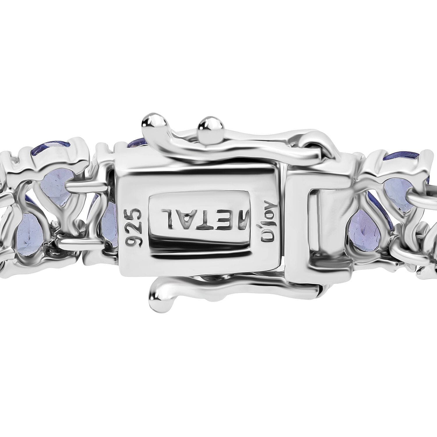 D'Joy Tanzanite and White Zircon 11.60 ctw Royal Cascade Bracelet in Rhodium Over Sterling Silver (7.25 In)