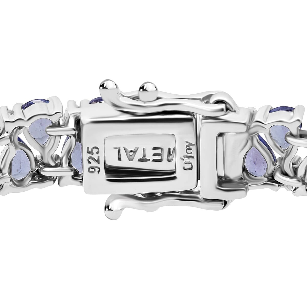 Doorbuster D'Joy Tanzanite and White Zircon 11.60 ctw Bracelet in Rhodium Over Sterling Silver (7.25 In) image number 2