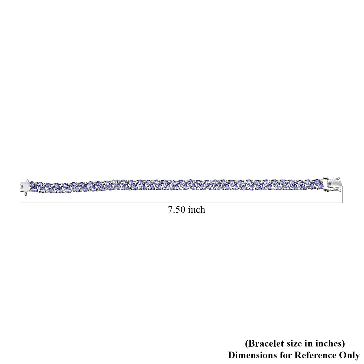 Doorbuster D'Joy Tanzanite and White Zircon 11.60 ctw Bracelet in Rhodium Over Sterling Silver (7.25 In) image number 3