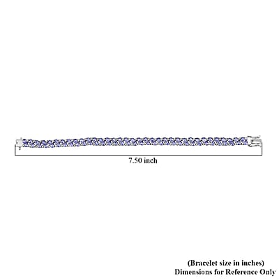 D'Joy Tanzanite and White Zircon 11.60 ctw Royal Cascade Bracelet in Rhodium Over Sterling Silver (7.25 In)