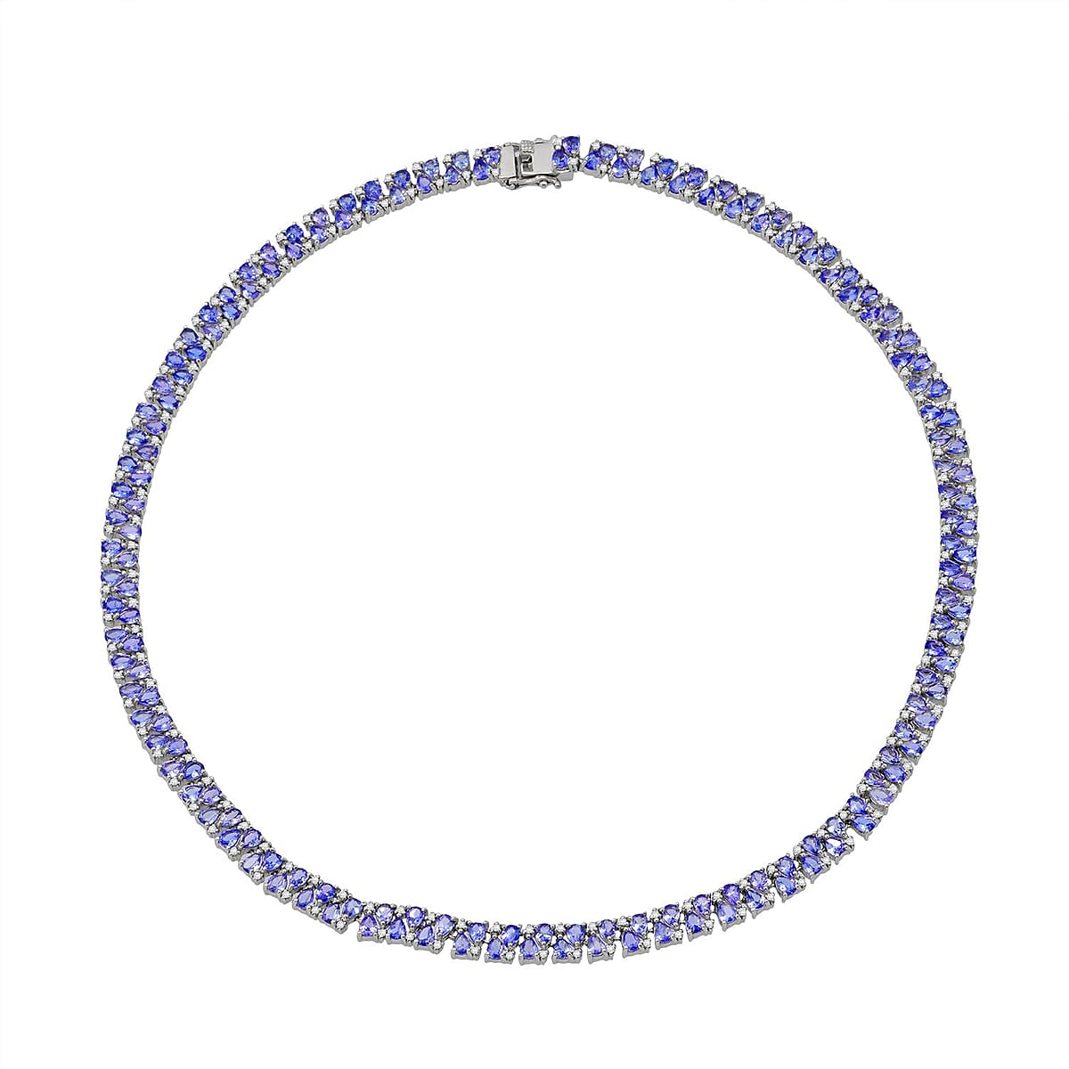 Doorbuster D'Joy Tanzanite and White Zircon 28.30 ctw Necklace in Rhodium Over Sterling Silver 18 Inches image number 0