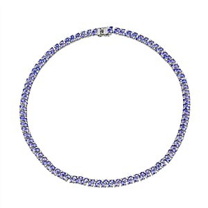 Doorbuster D'Joy Tanzanite and White Zircon 28.30 ctw Necklace in Rhodium Over Sterling Silver 18 Inches