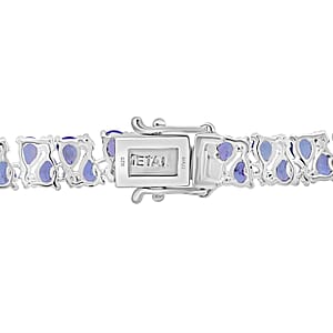 Doorbuster D'Joy Tanzanite and White Zircon 28.30 ctw Necklace in Rhodium Over Sterling Silver 18 Inches