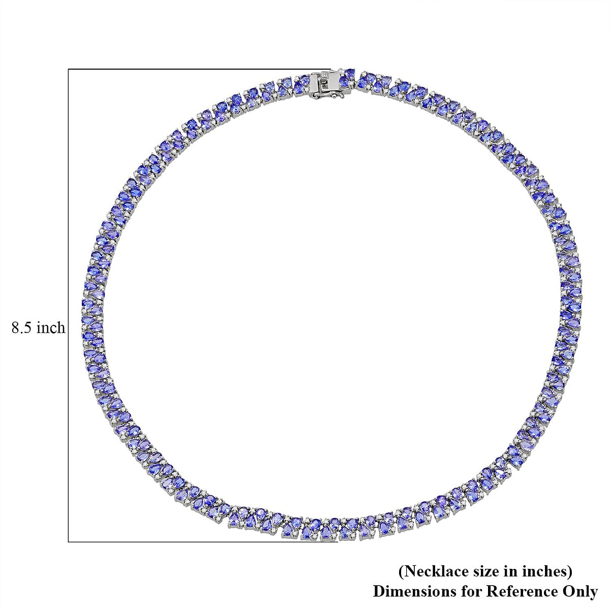 Doorbuster D'Joy Tanzanite and White Zircon 28.30 ctw Necklace in Rhodium Over Sterling Silver 18 Inches image number 4