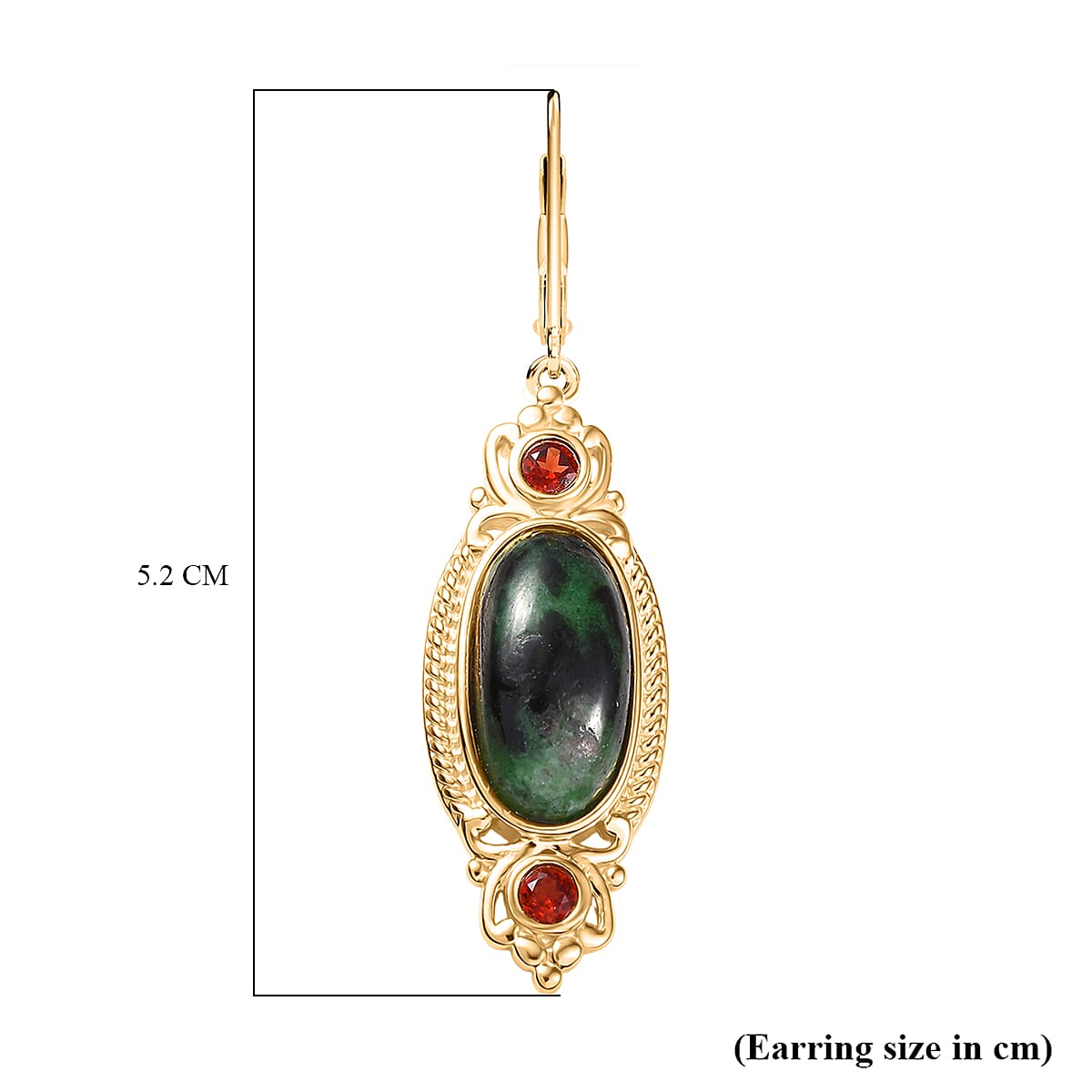 EverTrue Ruby Zoisite and Mozambique Garnet 13.20 ctw Earrings in 18K YG Plated 