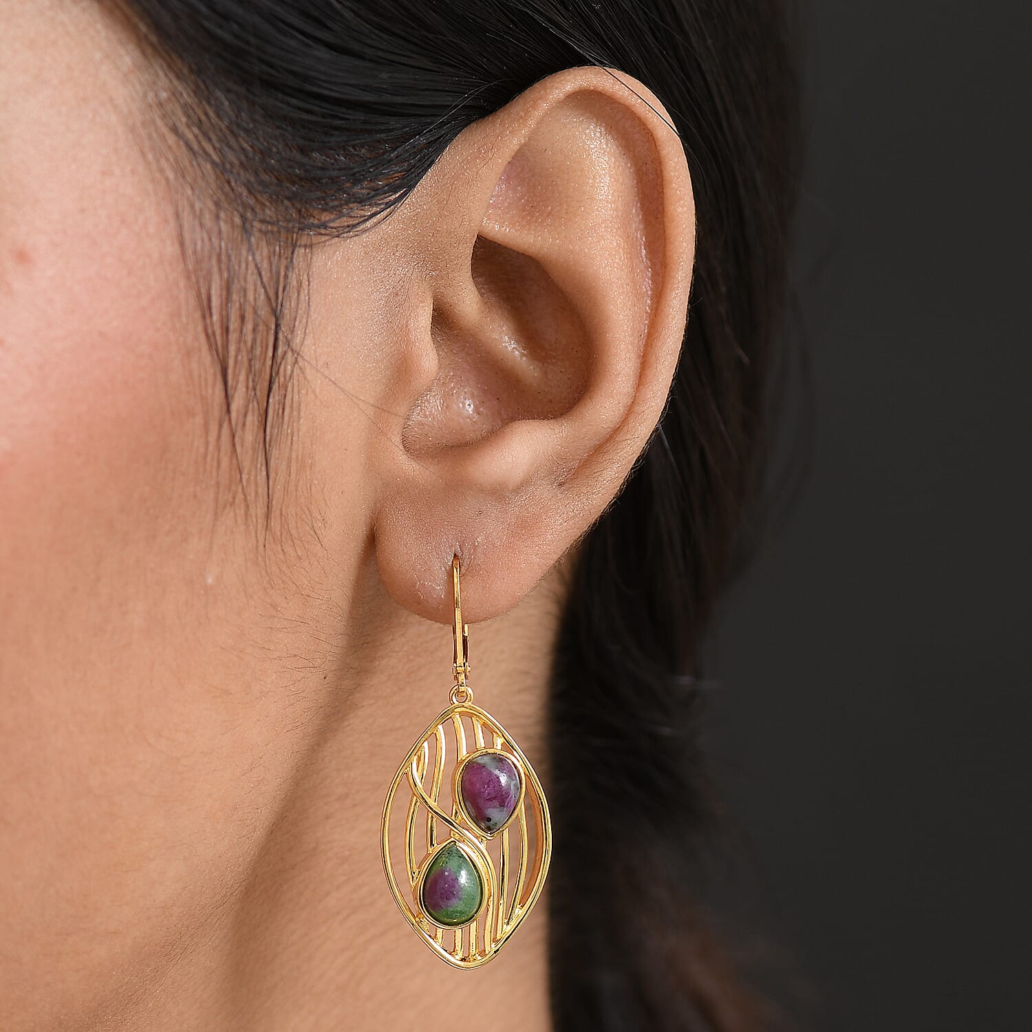 EverTrue Ruby Zoisite 6.80 ctw Earrings