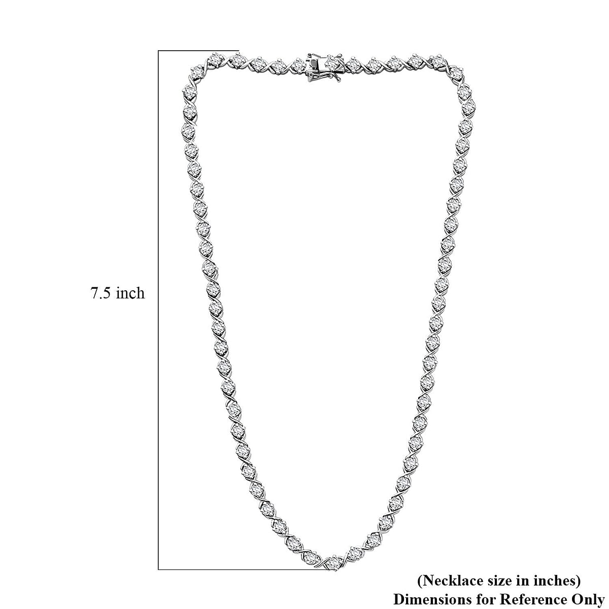 D'Joy Moissanite 15.10 ctw XOXO Necklace in Rhodium Over Sterling Silver 18 Inches image number 5