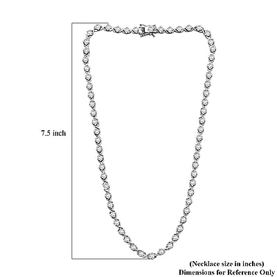 D'Joy Moissanite 15.10 ctw XOXO Necklace in Rhodium Over Sterling Silver 18 Inches