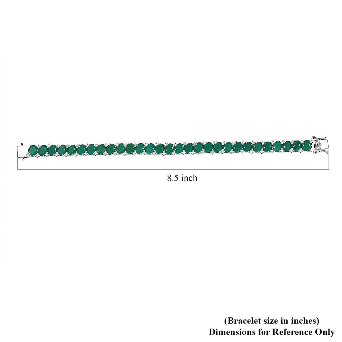 EverTrue Verde Onyx, White Zircon Bracelet in Platinum Bond (8.00 In) 37.60 ctw image number 4