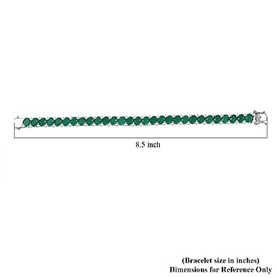EverTrue Verde Onyx and White Zircon 37.60 ctw Garland of Leaves Bracelet in Platinum Bond (8.00 In)