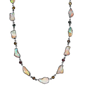 D'Joy Artisan Crafted Ethiopian Welo Opal and Multi-Tourmaline 2.75 ctw Necklace in Sterling Silver 18-20 Inches
