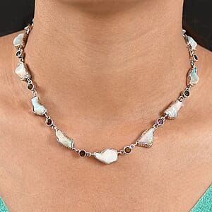D'Joy Artisan Crafted Ethiopian Welo Opal and Multi-Tourmaline 2.75 ctw Necklace in Sterling Silver 18-20 Inches